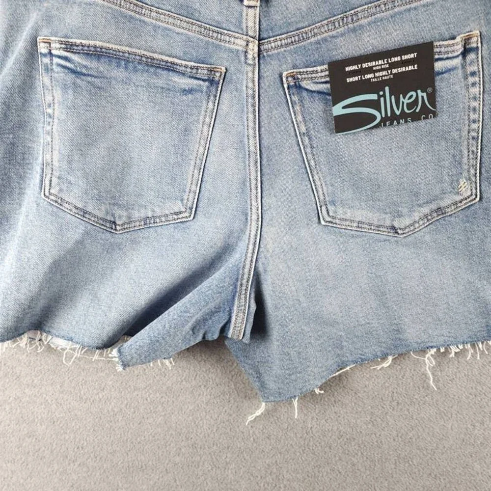 Silver Jeans Co. Highly Desirable High-Rise Shorts Women's W31/L5 Indigo Denim - Picture 14 of 15